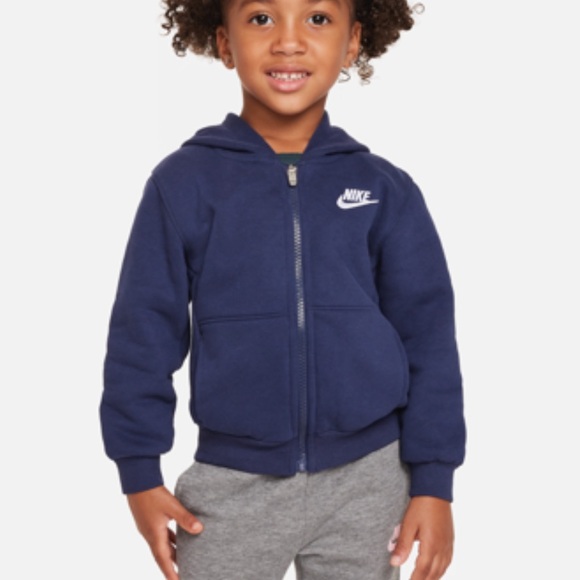 Nike Baby Sportswear Club Fleece Full-zip Toddler Hoodie In Blue size 4T - Picture 1 of 6
